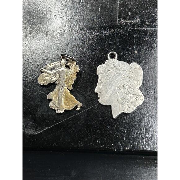 RARE Pair Of US Silver Cut-Out Coins . Morgan Dollar And Walking Liberty Jewelry